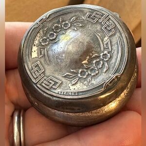 Early 1900 Antique Edwardian Sterling Silver Wristlet Purse with Powder Puff